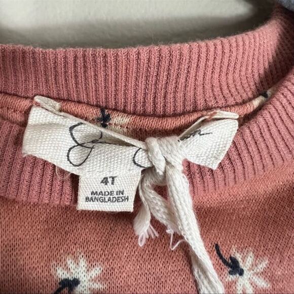 NWT Jessica Simpson Blouse Girls 4T Pink Daisy Floral Puff Sleeve Cottagecore - Picture 3 of 3